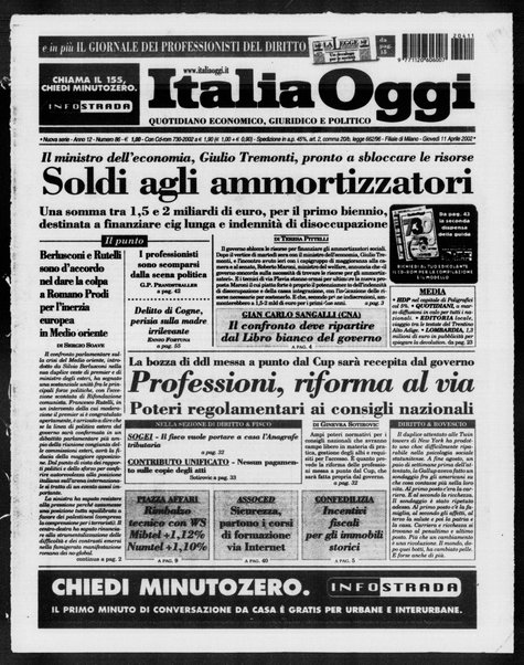 Italia oggi : quotidiano di economia finanza e politica